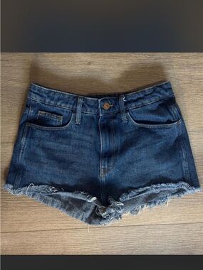 Women’s H&M Dark Blue Denim Frayed Hem Shorts